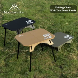 Mountainhiker Two Board Khaki Folding Table Lightweight Outdoor Camping Folding Table with Carrying Bag Portable Casual Table
