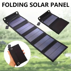 Foldable 60W solar panel charger USB charger, suitable for mobile phones, laptops, cameras, fans, outdoor travel, camping