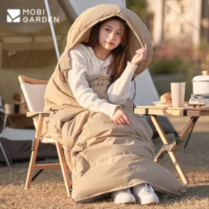 MOBI GARDEN 10℃~15℃ Down Cotton Sleeping Bag Outdoor Camping Adult Warm Sleeping Bag Winter Thicken Anti-Cold 2Persons Spliced