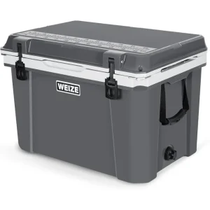 WEIZE Ultra-Light 55 Quart Hard Cooler Insulated Portable Ice Chest Box with Bottle Opener, Keeps Ice up to 8 Days for Camping