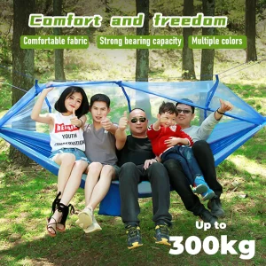 Mosquito Net Hammock 260*140cm Automatic Quick-opening Outdoor Camping Hanging Sleeping Hammock Bed Survival Portable Hammock