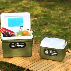 6/9L Camping Car Refrigerator Large Capacity Household Cooler Box Heat Preservation Food Storage Box for Outdoor Camping Fishing