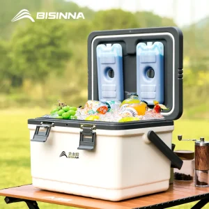 BISINNA Camping Ice Box Large Capacity Car Refrigerator Portable Cooler Box Outdoor Beach Fishing Picnic Barbecue Ice Bucket